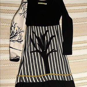 Black and White Tree Print Dress